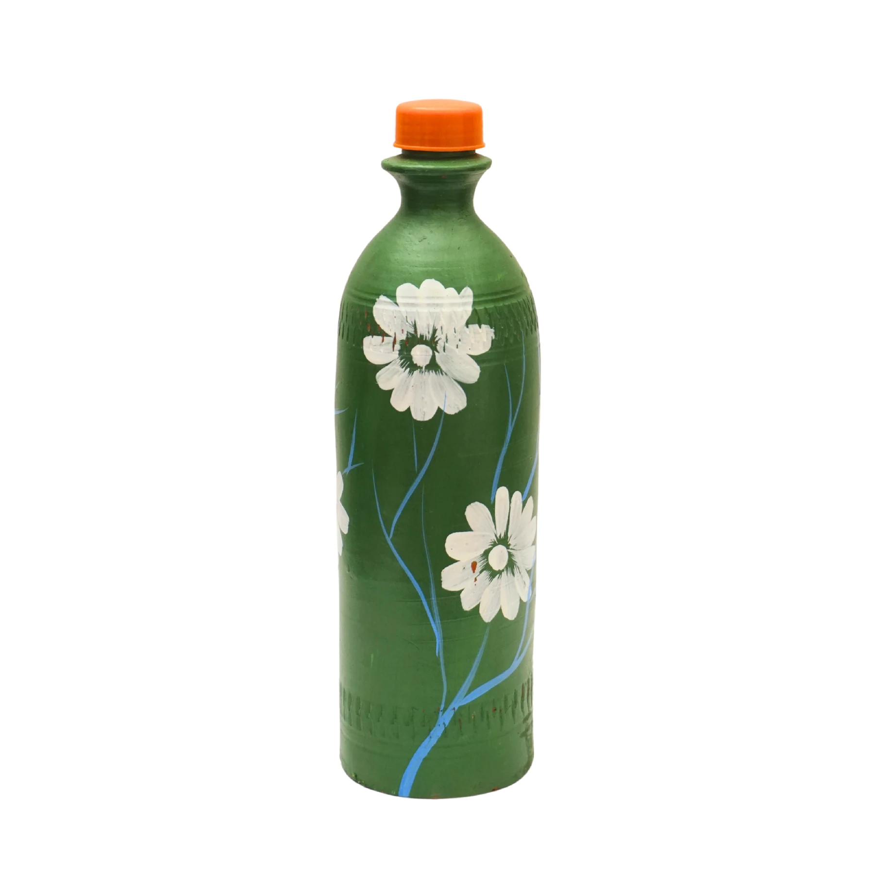 Clay Water Bottle Leak Proof Terracotta Full Printed Bottle for Natural Cool Water, Eco Friendly Earthenware Bottle Flask (1 litres)
