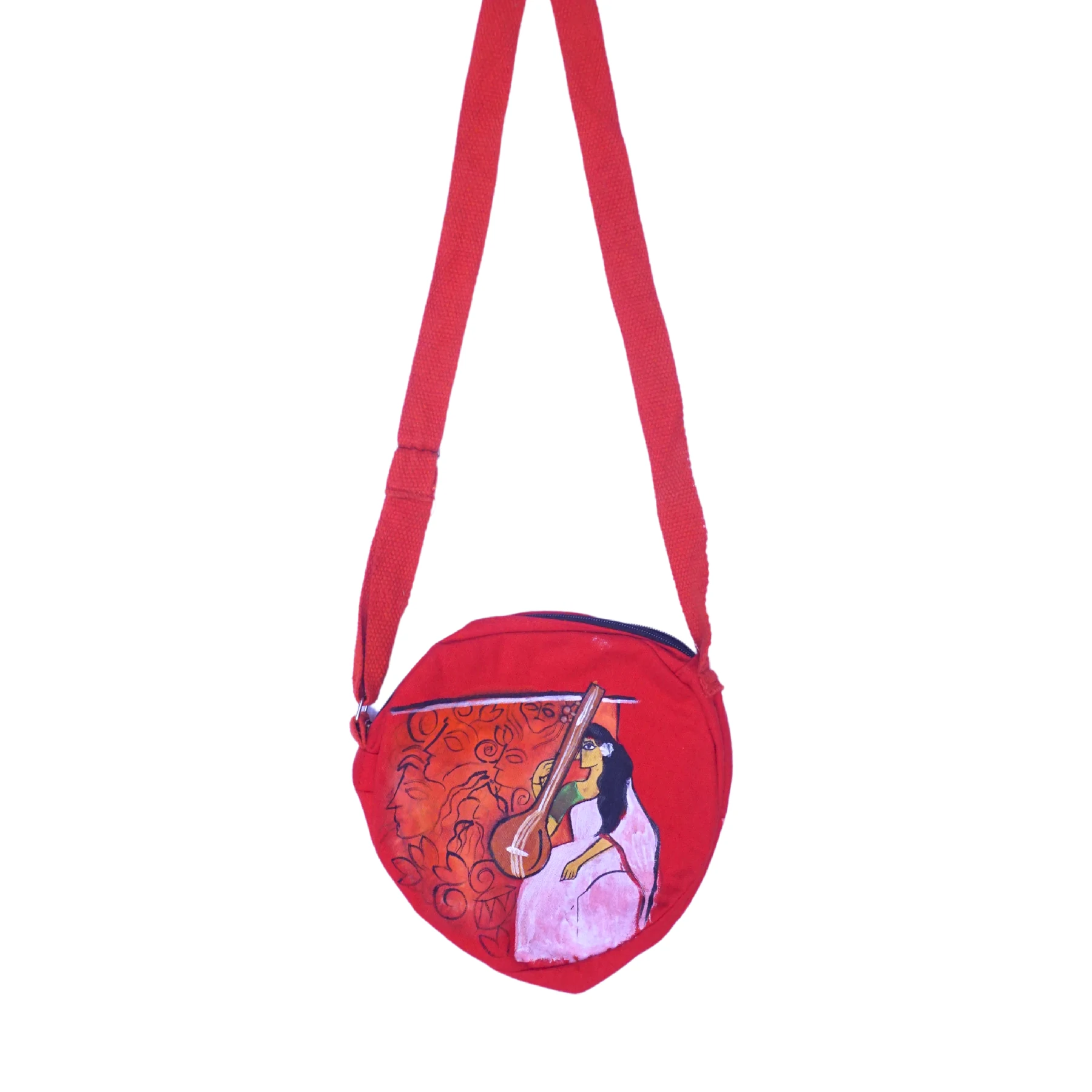 Women's Sling Bag (Bangabasi Canvas handicraft traditional bags) Multi-Coloured