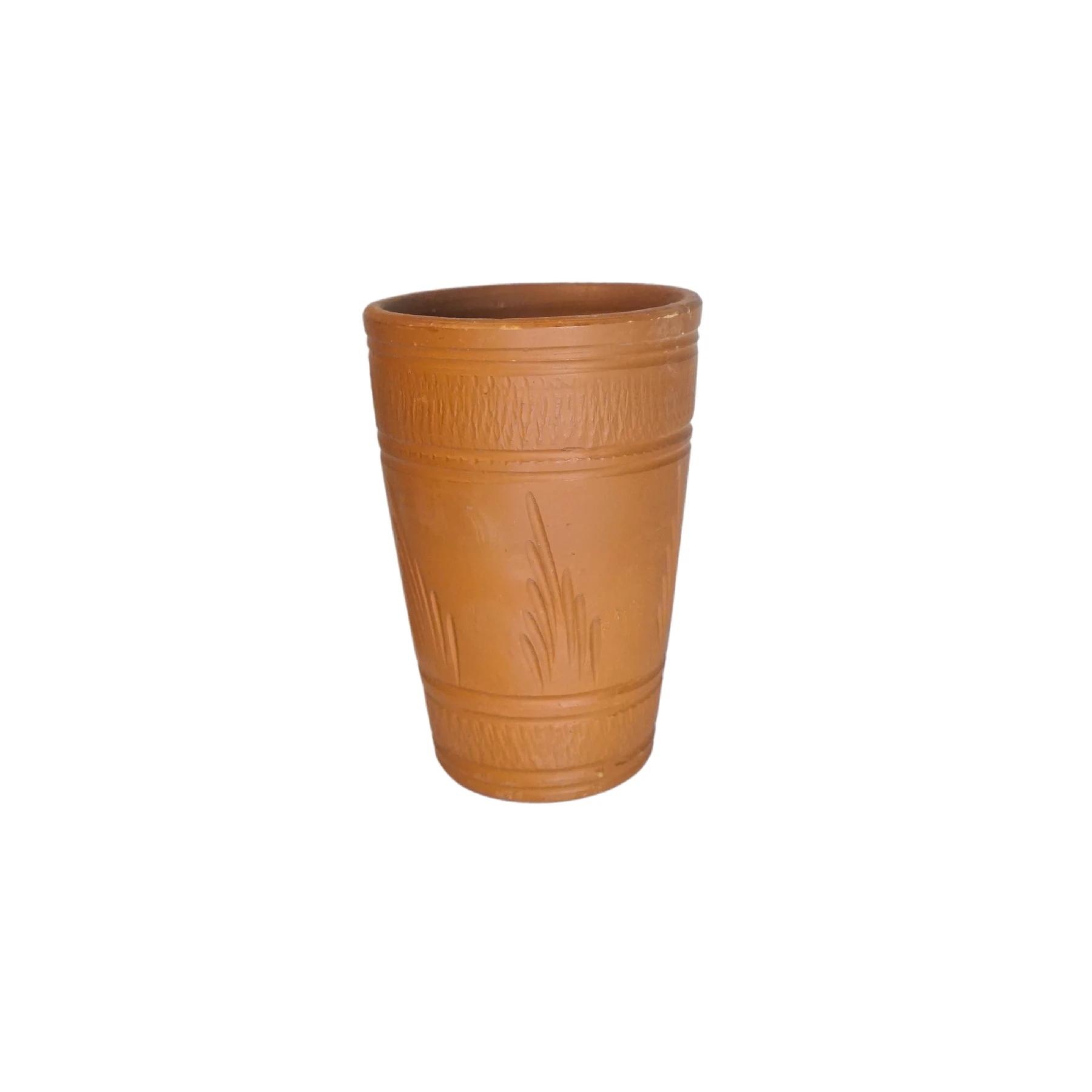 Terracotta Eco-Friendly Natural Clay Glasses for Lassi/Water/Juice/Beverage Set of 4, 300 ml