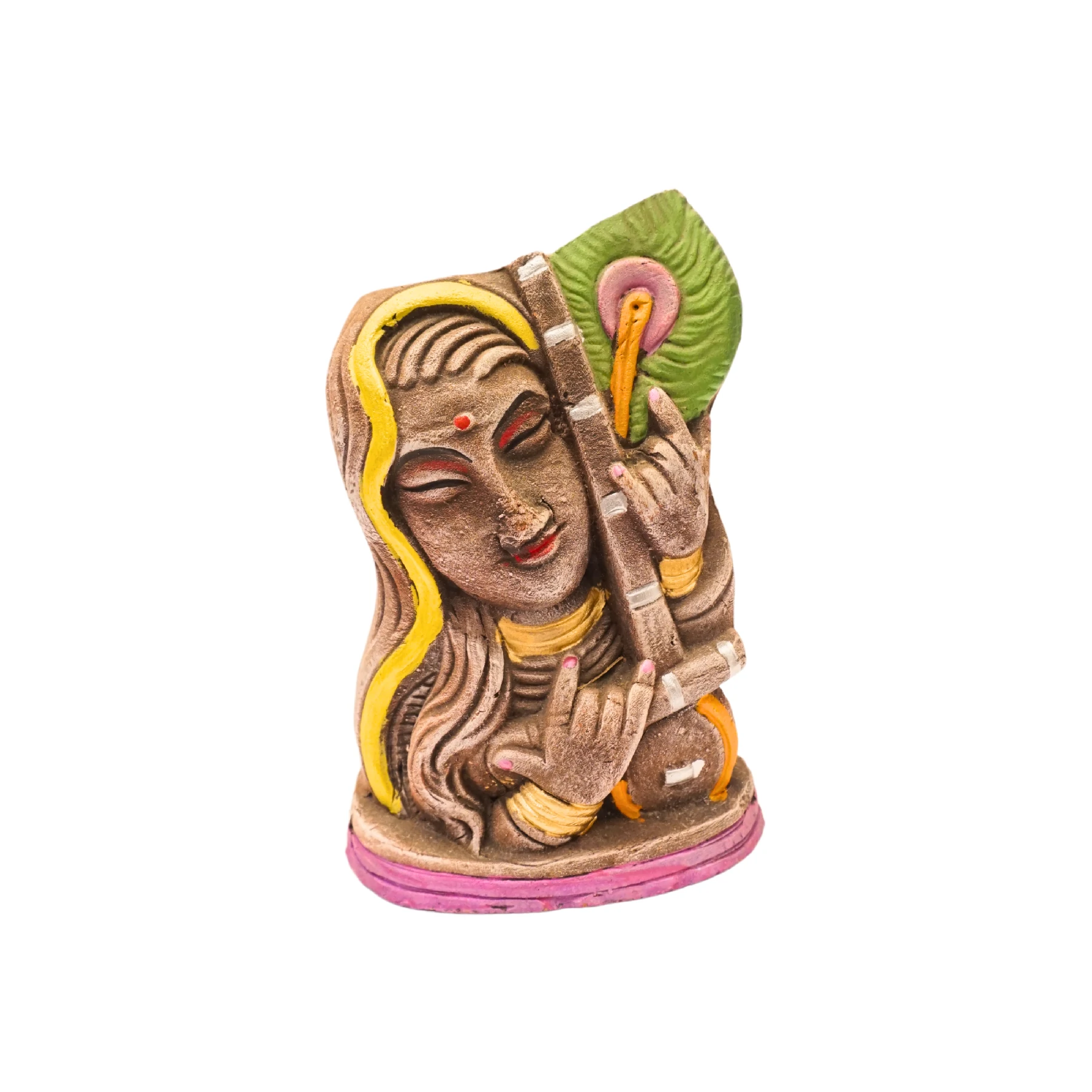 Terracotta Lord Krishna Pen Stand For Student/Office/Decorative Showpiece/Diwali Gift Item Handicraft Eco friendly Handmade Clay Art Multipurpose for Table Decoration and Flower pot