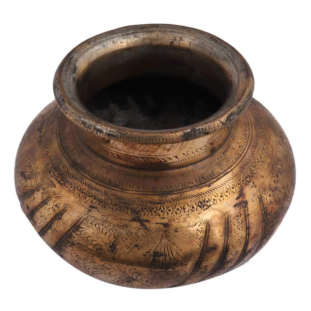 Indian-Shelf Handmade Vocalforlocal Vintage Brass Holy Water Pot