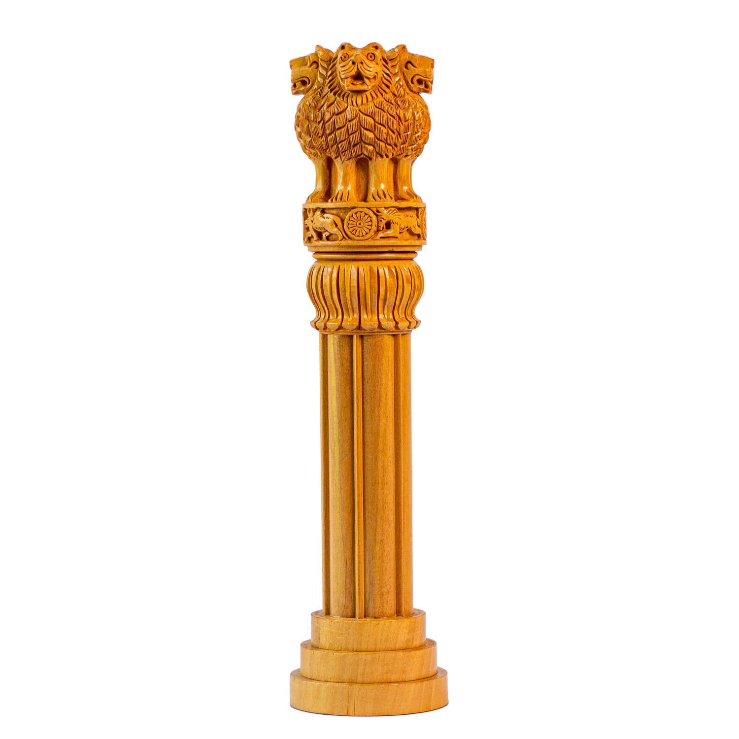 Wooden Ashoka Stambh Desk Ashoka Pillar Ideal for Advocate Tabel Office & Home Decor Showpiece Best for Gifting Purpose