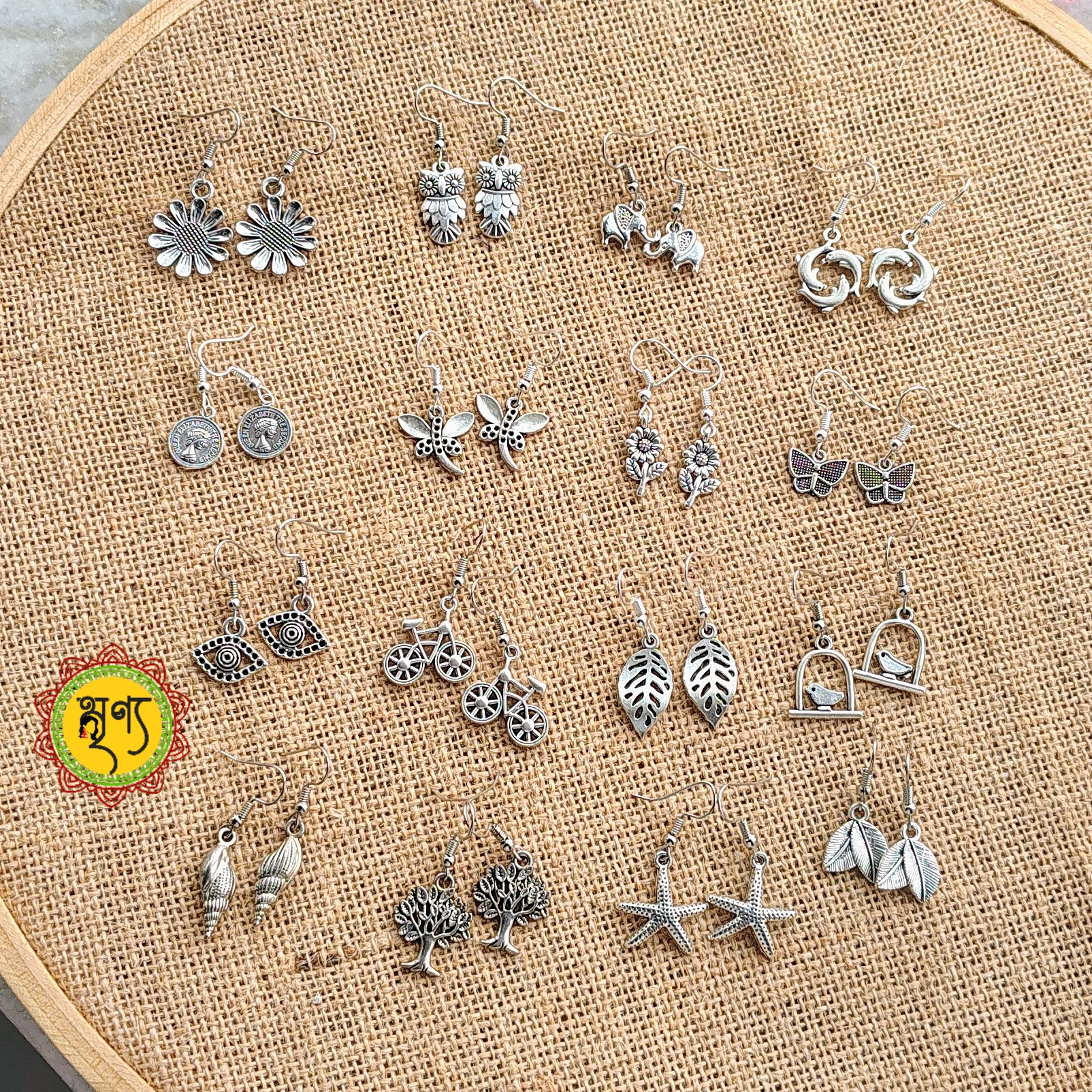 Handcrafted Oxidized German Silver Earrings Pack of 15 – Assorted Designs