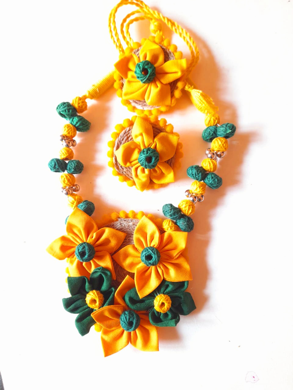 Fabric Flower Jute Set